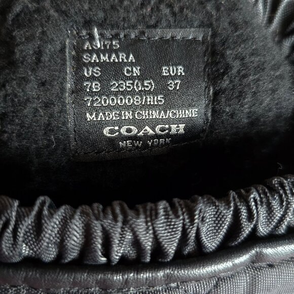 COACH SAMARA ( 7 ) Anline Black Leather with Quilted Upper Silver Hardware - Picture 9 of 12